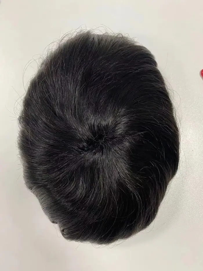 Prothèse capillaire pour homme Afro Toupee, en mono-fine NPU, perruque en cheveux humains bouclés cr