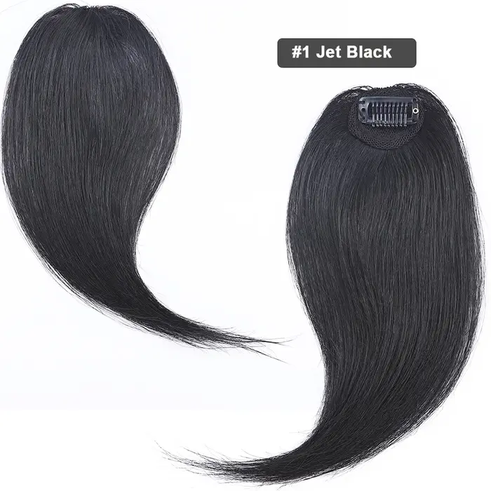 Extensions de Cheveux 100% Naturels avec Frange Latérale Ondulée, avec Partie Centrale, Style França