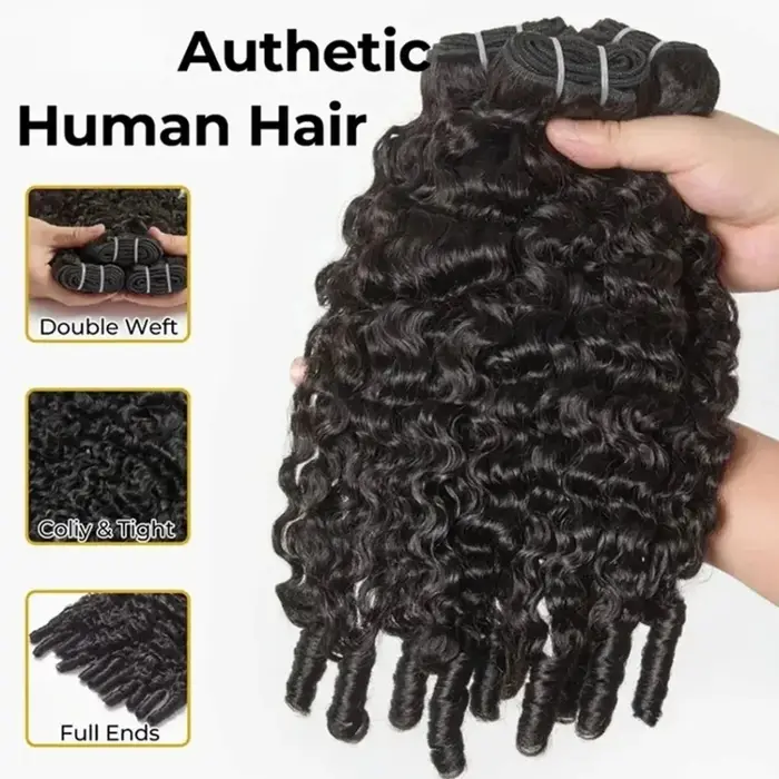 12A Extensions de cheveux bouclés birmans, mèches de cheveux humains vierges bruts non traités, tiss