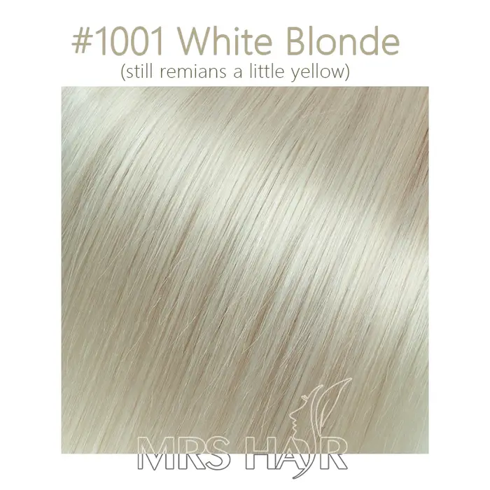 Blond Blanc Personnalisé 1001 #   Extensions de cheveux à pointe plate, liens en kératine à fusion à