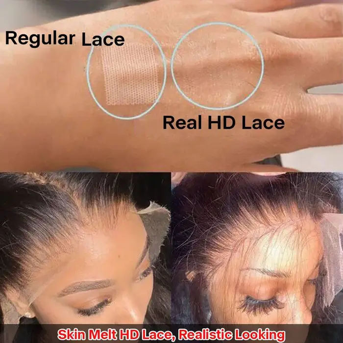 Perruque de cheveux humains avant de dentelle droite 13x4 13x6 5 × 5 6X4 sans colle HD