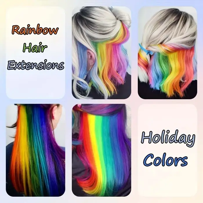 Extensions synthétiques de cheveux colorés de 22 pouces