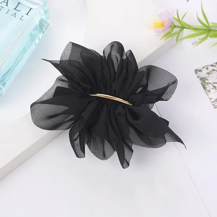 Pince à cheveux fleur en mousseline de soie pour femme, élégante et minimaliste, pince à ressort de 