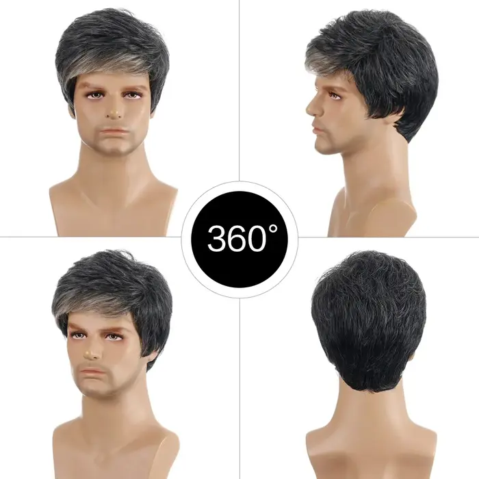 Perruque synthétique courte pour homme