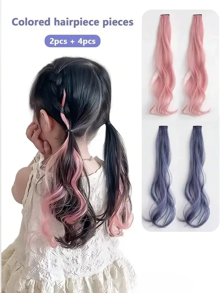 Extensions de cheveux synthétiques longues et ondulées
