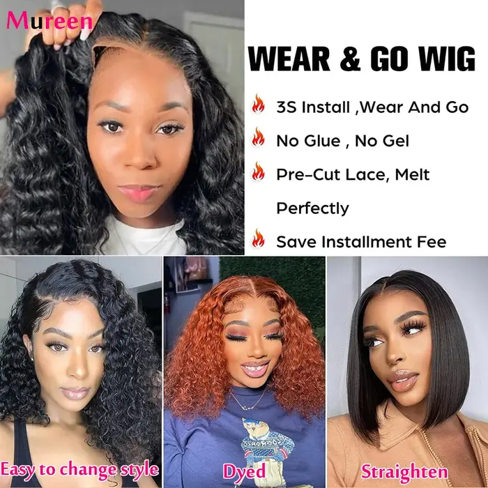 Perruques Mureen Deep Wave Bob