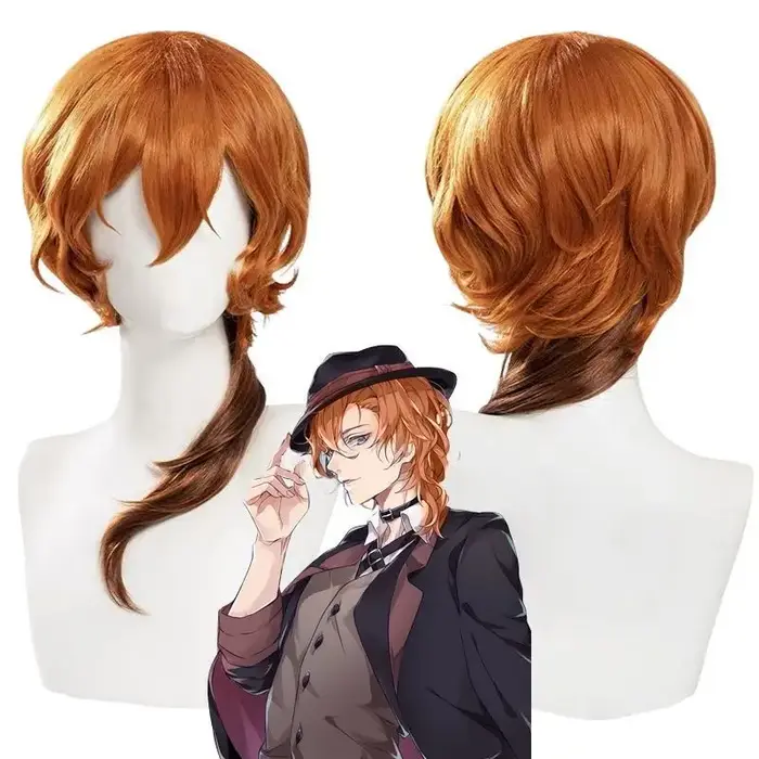 Vente de liquidation! Perruque de cosplay Chuya Nakahara économique | Fibre résistante à la chaleur