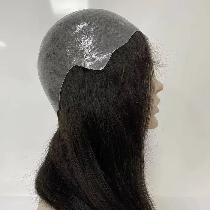 Perruques de cheveux humains à Base nouée en Pu pour femmes