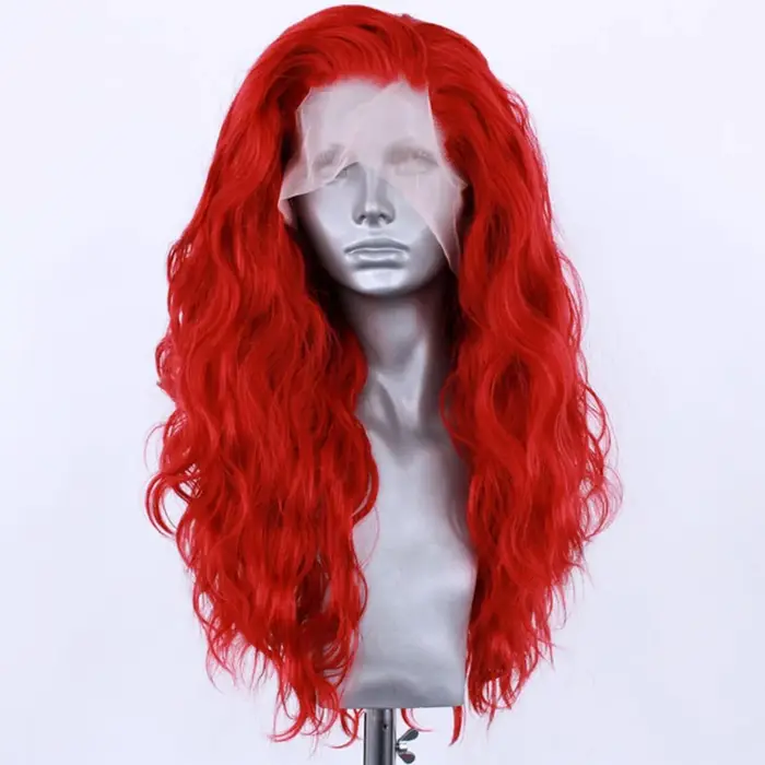 FANXITION – perruque synthétique Body Wave blanche