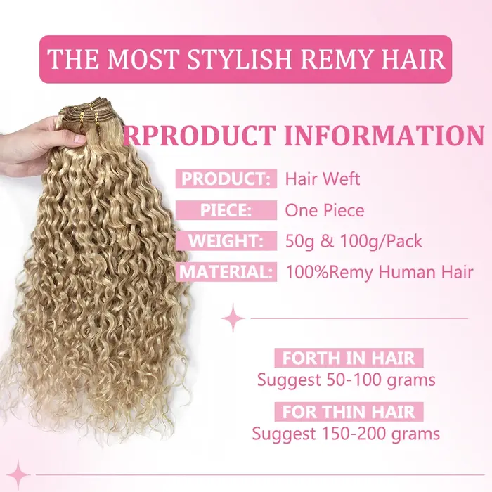 Extensions de cheveux humains ondulés