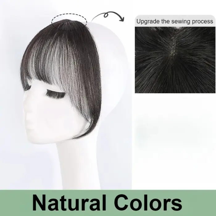 Frange française tendance à clipser, 100% cheveux humains naturels, noirs, extension de cheveux à cl