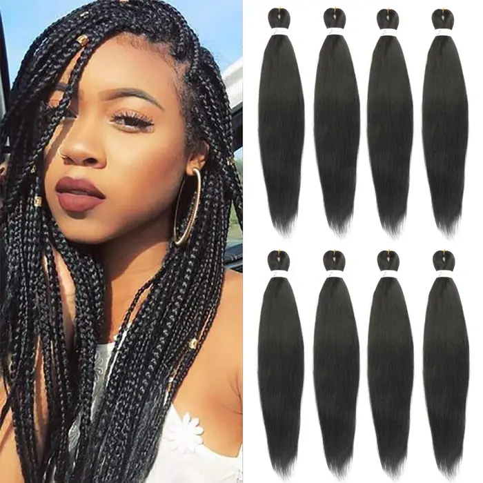 8 paquets de cheveux tressés pré-étirés 30 pouces/26 pouces/20 pouces Extensions
