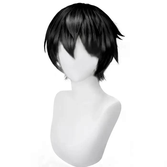 Perruque noire pour hommes et femmes