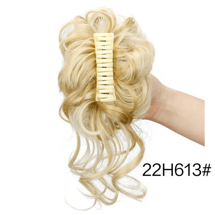 10 pouces pince à cheveux synthétique désordre bouclés Faux Chignon