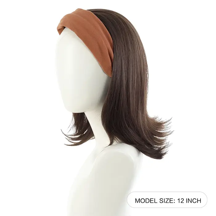 Perruque synthétique à bandeau pour femme
