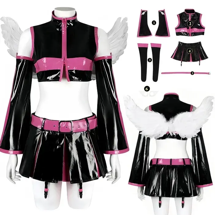 2.5 séduction dimensionnelle Liliel Lillyel Lilysa Nigoriri Milliela Mikari Ririsa Cosplay Costume ailes perruque ensemble complet