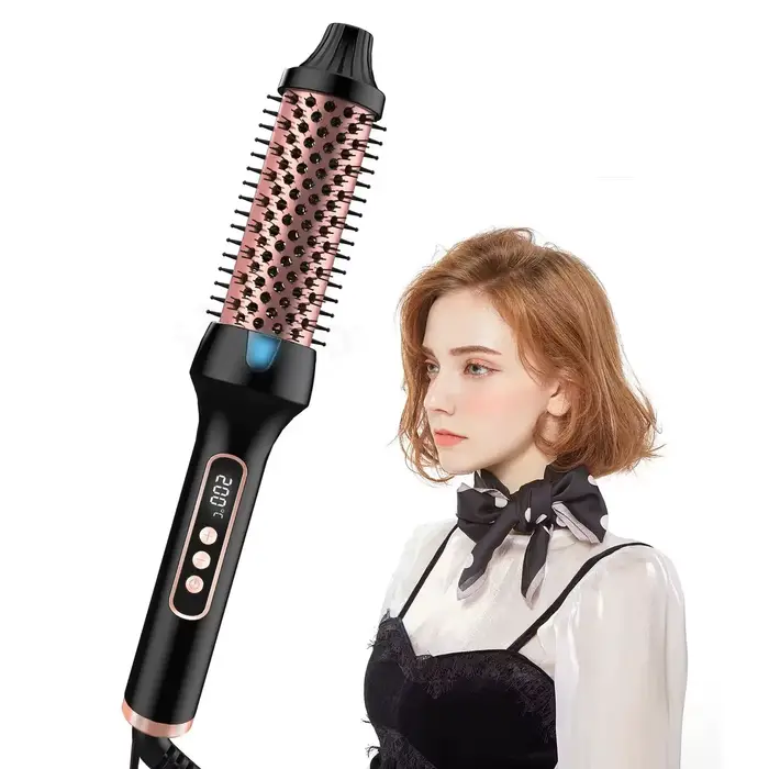 Brosse thermique ionique 3 en 1, brosse ronde chauffante, bigoudi/dissurateur ionique avec fer à fri