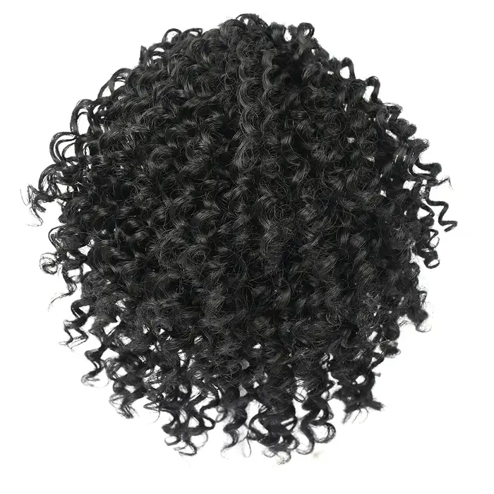 Afro bouffée cordon queue de cheval courte crépus bouclés Extensions de cheveux synthétique Chignon 