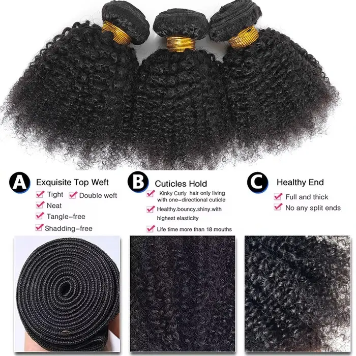 Extensions de cheveux humains naturels vierges indiens bruts