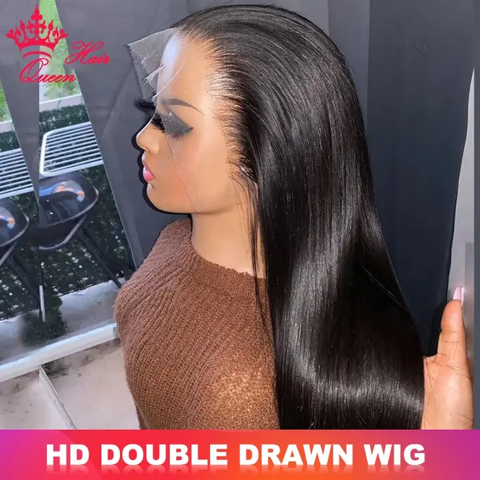 Queen Hair Bone Straight Real HD Lace Double Drawn FULL END Vietnamese Raw Hair Straight Pre Plucked