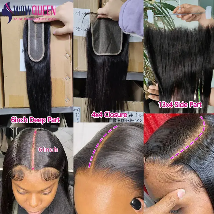 Paquets droits de cheveux humains avec fermeture 2x6 4x4 Extensions de cheveux brésiliens bruts armu