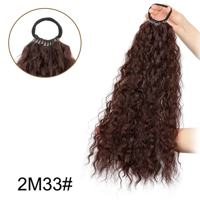 Extension capillaire synthétique longue bouclée de 18 pouces