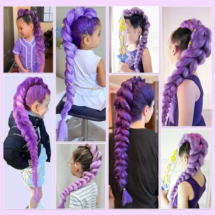 Nouvelles extensions de cheveux tressées colorées style Kpop