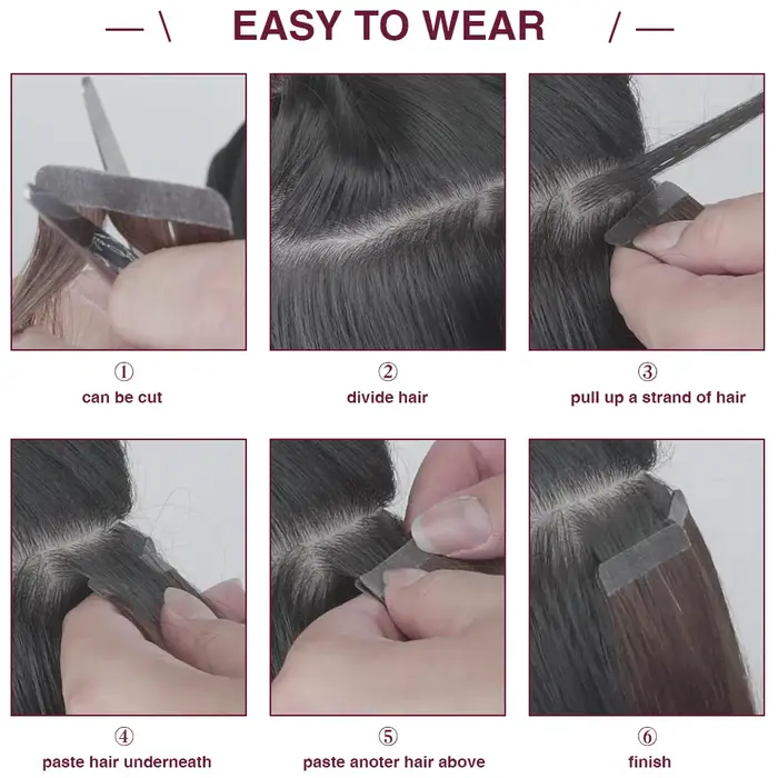 Les rubans 100 pièces remplacent le vieux ruban adhésif dans les extensions de cheveux humains
