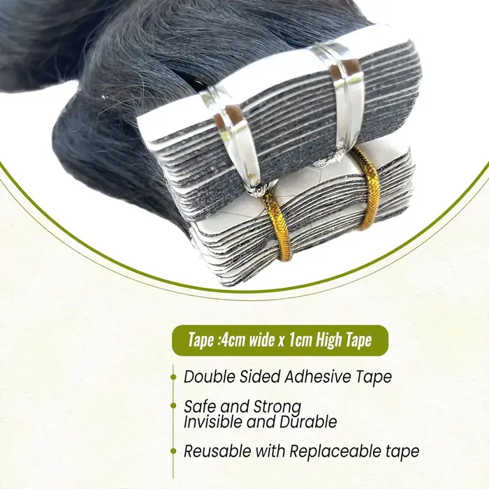 Extensions de cheveux humains Body Wave, vrais cheveux humains, bande dans les cheveux, 100% cheveux