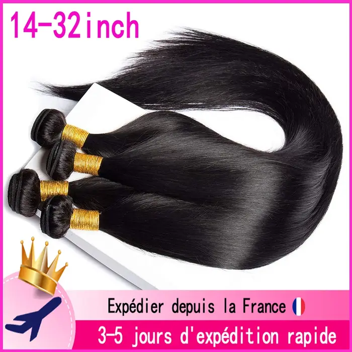 Tissage Humain Hair Lisse 28 30 32 Pouces Extensions Cheveux Humains Brésiliens Soldes Cheveux Natur