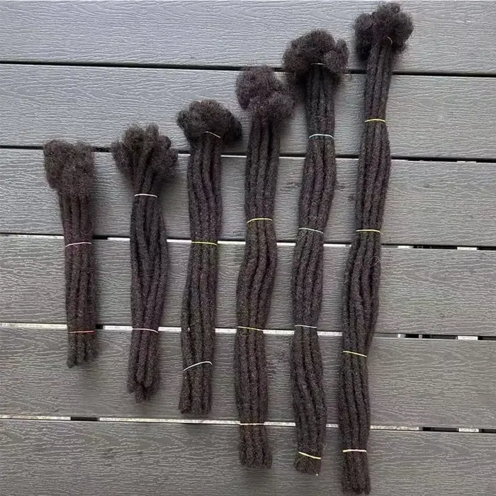Extensions de dreadlocks de cheveux humains brésiliens de 6 à 20 pouces, vrais cheveux humains entièrement faits à la main, tresses au Crochet pour hommes et femmes