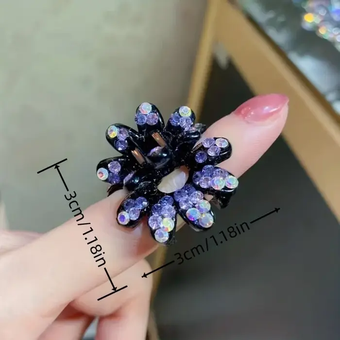 Pinces à cheveux mi-nouées en Mini fleurs et diamants