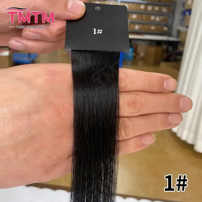 Extensions de cheveux humains vierges à trame plate à coudre, mèches de cheveux naturels européens 1