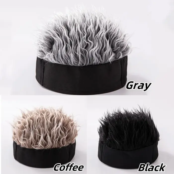 Perruque synthétique unisexe à cheveux courts effilochés