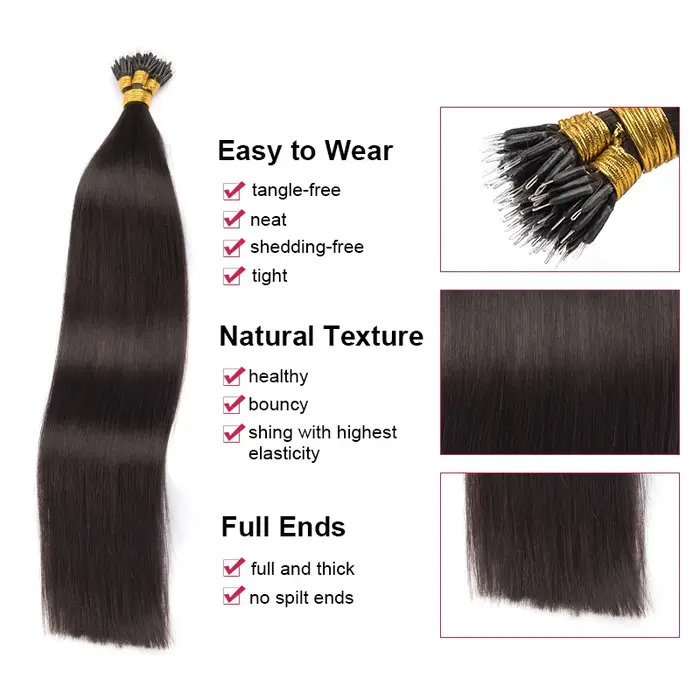Femmes Extensions de cheveux humains droite Remy Extension