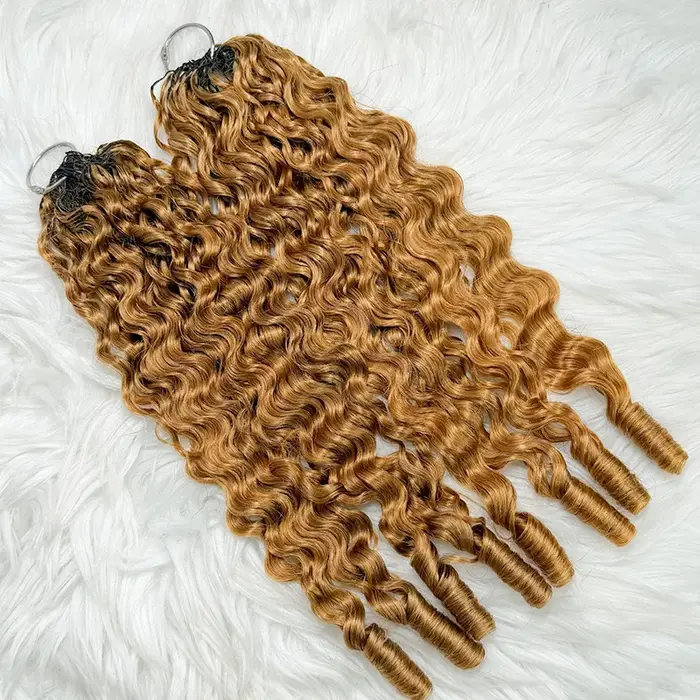 Extensions de cheveux au crochet en plumes #