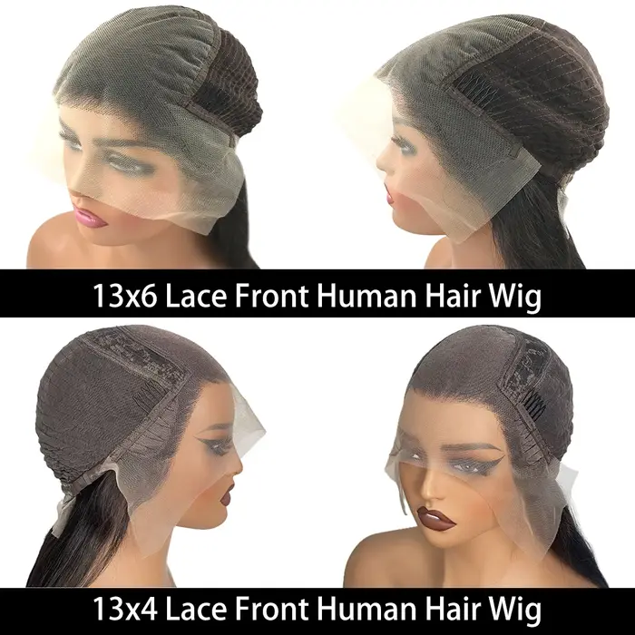 Perruque Lace Front Wig Remy brésilienne naturelle, cheveux lisses, couleur marron ombré, 13x4, pre-