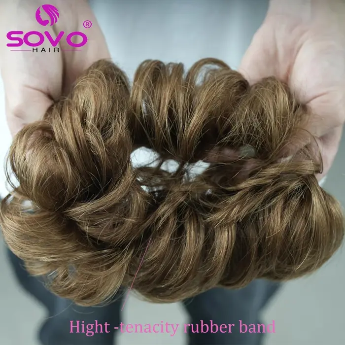 100% cheveux humains chignon vrais