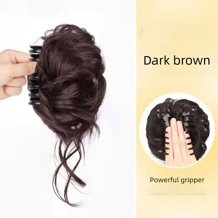 Nouveau cheveux synthétiques chignon griffe pince naturel moelleux