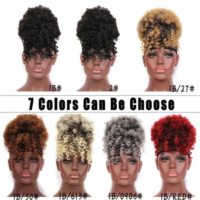 Postiche chignon synthétique pour femmes noires