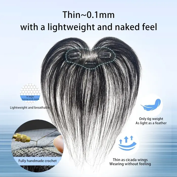Extensions de cheveux naturels à clipser pour le front et les tempes