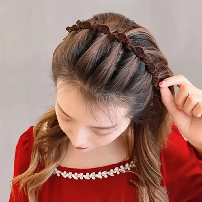 1/2/3 ensemble dames flocage tressé bandeau Simple cassé épingle à cheveux