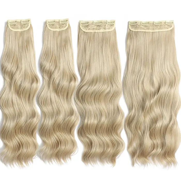 Extensions capillaires synthétiques blondes à Clip