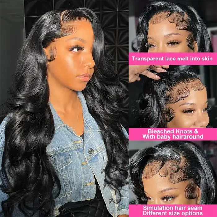 Perruques de cheveux humains brésiliens 220 Density Body Water Wave 13x6 HD Lace Frontal, 30-40 pouc