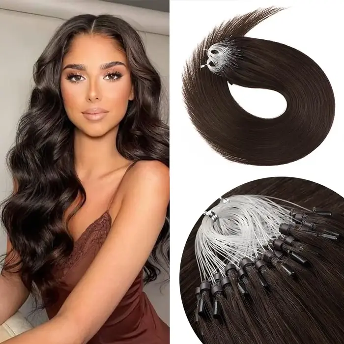 Extensions de micro-boucles de cheveux 100% humains