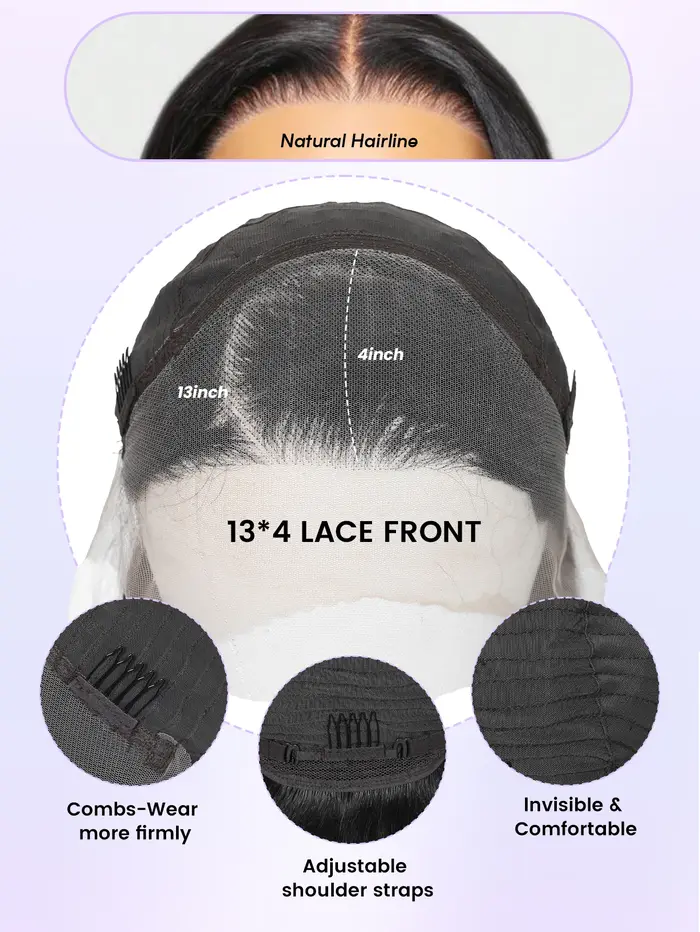 Perruque Lace Front en Cheveux Humains Mélangés et Synthétiques