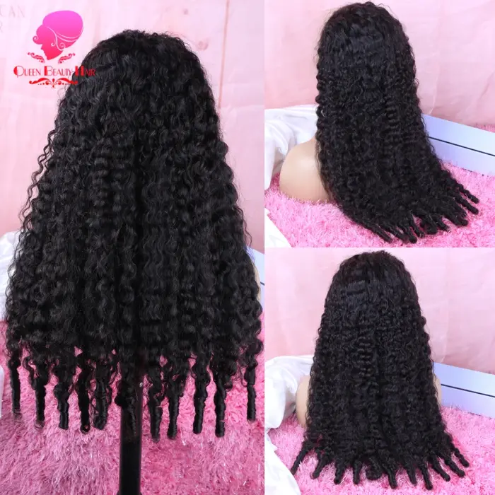 Perruque de cheveux bouclés birmans bruts pleine 13x4 13x6