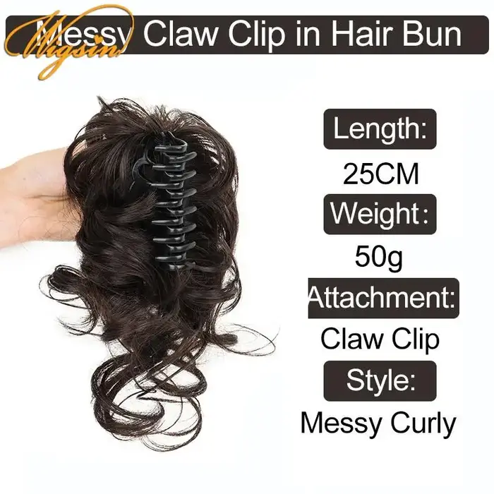 WIGSIN synthétique griffe Chignon court désordre cheveux bouclés