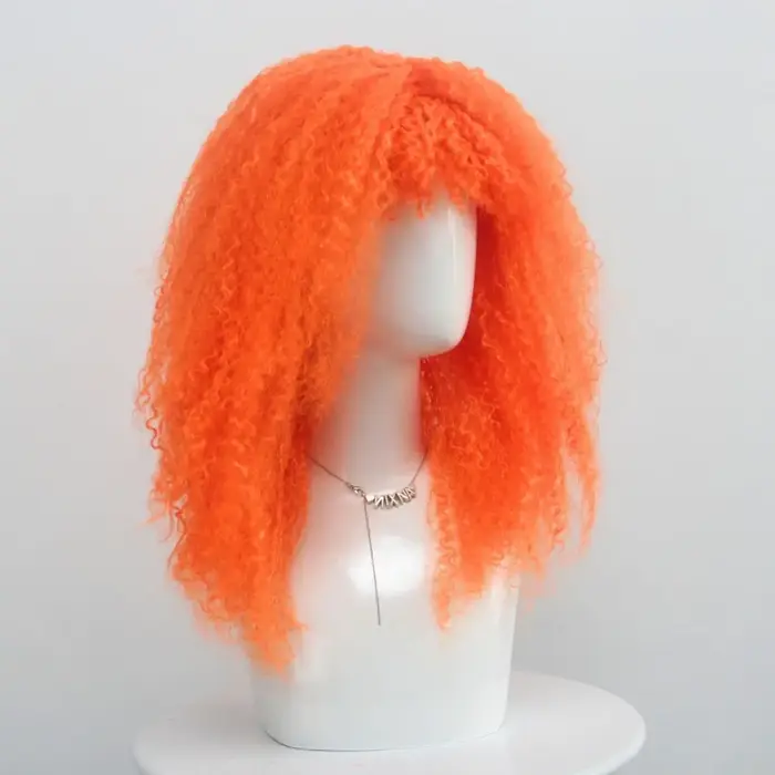 Perruque en Fiber synthétique multicolore, cheveux courts et pelucheux dégradés colorés à la mode, f