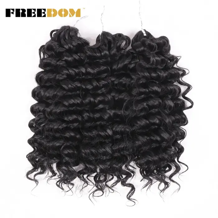 EDOM-Tresses synthétiques Deep Wavy Twist Crochet Hair, Afro Curly Hair, Ombre Brown, 12 Amaran Brai